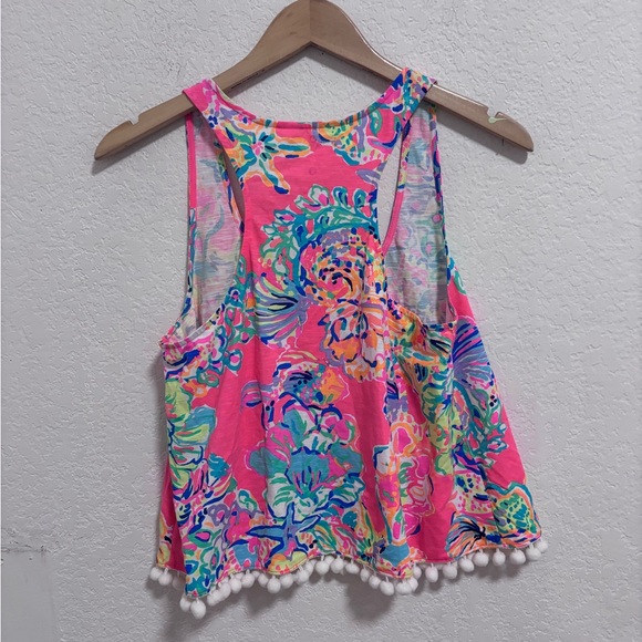 Lilly Pulitzer Shirley Island Seacret Pom Pom Hem Cropped Tank - Picture 3 of 4